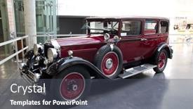  Presentation with classic car - Cool new slide set with horizontal shot of some cow backdrop and a tawny brown colored foreground