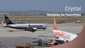  Presentation with ryanair - Presentation theme consisting of valencia-spain-june-22-ryanair background and a seafoam green colored foreground