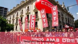  Presentation with labor - Amazing slides having valencia-spain-may-01-labor backdrop and a coral colored foreground