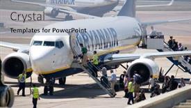  Presentation with ryanair - Presentation theme having valencia-spain-may-18-ryanair background and a light blue colored foreground