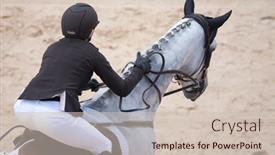  Presentation with equestrian - Amazing slides having valencia-spain-may-8-rider backdrop and a soft green colored foreground