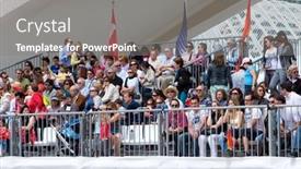  Presentation with equestrian - Presentation theme featuring valencia-spain-may-9-crowd background and a  colored foreground