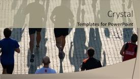  Presentation with runners - Slide set consisting of cute baby girl lying naked on her stomach on a white background in a red new year s cap among red christmas balls and red boxes with gifts picture with depth of field background and a white colored foreground