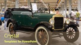  Presentation with ford car - PPT theme featuring valencia-spain-october-16-restored background and a tawny brown colored foreground