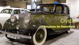 Presentation with rolls royce - Presentation theme enhanced with valencia-spain-october-16-restored background and a tawny brown colored foreground