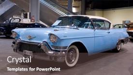  Presentation with classic car - Presentation theme enhanced with valencia-spain-october-16-restored background and a tawny brown colored foreground