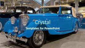  Presentation with classic car - Cool new PPT theme with thoughtful young woman with headaches and migraines backdrop and a coral colored foreground