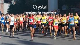  Presentation with runners - Cool new slide deck with valencia-spain-october-24-runners backdrop and a tawny brown colored foreground