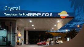  Presentation with fuel station - Beautiful slides featuring valencia-spain-september-19-2014 backdrop and a ocean colored foreground