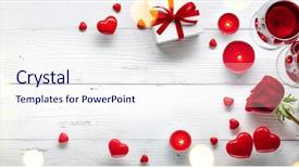  Presentation with gifts - PPT layouts having valentine background with red wine background and a sky blue colored foreground