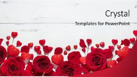  Presentation with rose wood - Colorful PPT theme enhanced with valentine background with rose flower backdrop and a white colored foreground