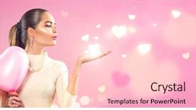  Presentation with pink beauty - Slide deck enhanced with valentine beauty girl with pink background and a lemonade colored foreground