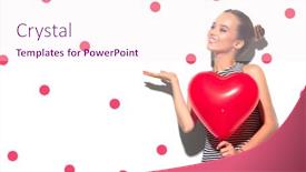  Presentation with beautiful young girl red - PPT layouts enhanced with valentine-beauty-girl-with-red background and a pink colored foreground