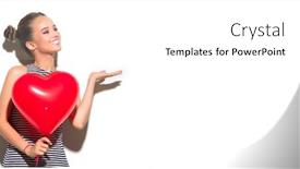  Presentation with birthday balloon - Amazing slide set having valentine-beauty-girl-with-red backdrop and a white colored foreground