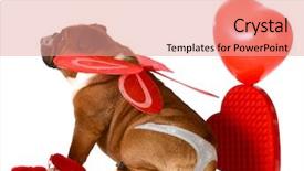  Presentation with angel wings - Beautiful PPT theme featuring valentine bulldog wearing a thong backdrop and a coral colored foreground