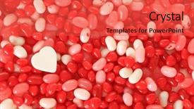  Presentation with jelly bean - PPT layouts with jelly bean - valentine candy hearts background and a red colored foreground