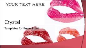  Presentation with 3d printing print concept metallic - PPT theme with valentine card with lips print background and a white colored foreground