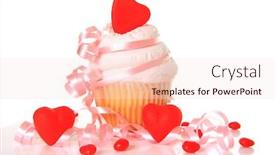  Presentation with valentine - Presentation theme having valentine day cupcake isolated on white also available in horizontal background and a lemonade colored foreground