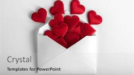  Presentation with spread - Cool new PPT theme with valentine-day-love-letter-envelope backdrop and a light gray colored foreground
