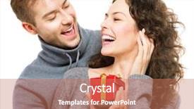  Presentation with happy holiday - Presentation design consisting of valentine gift happy young couple background and a coral colored foreground
