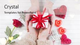  Presentation with love romance - Audience pleasing slides consisting of valentine gift young couple hands backdrop and a lemonade colored foreground