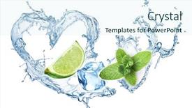  Presentation with water splash - Audience pleasing presentation theme consisting of valentine heart from water splash backdrop and a sky blue colored foreground