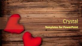  Presentation with hearts - Slide set consisting of valentine-hearts-on-wooden-table background and a tawny brown colored foreground