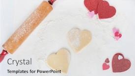  Presentation with cookie - PPT layouts having valentine-holiday-heart-shaped-cookie background and a white colored foreground