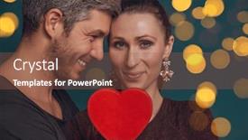  Presentation with heart love - Audience pleasing theme consisting of valentine-love-couple-holding-heart backdrop and a tawny brown colored foreground