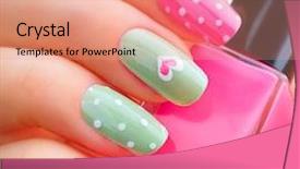  Presentation with nail art - Slide deck having valentine nail art manicure valentine' background and a coral colored foreground