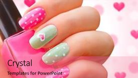  Presentation with finger nail - Audience pleasing slide set consisting of valentine nail art manicure valentine' backdrop and a coral colored foreground