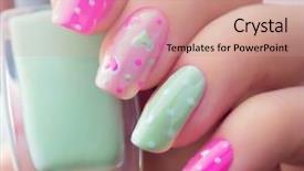  Presentation with nail salon - Amazing PPT theme having valentine nail art manicure valentine' backdrop and a coral colored foreground