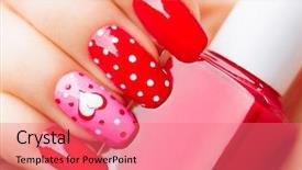 Presentation with finger nail - Presentation featuring valentine nail art manicure valentines background and a coral colored foreground