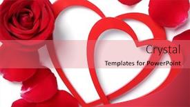  Presentation with ornament - Colorful slide set enhanced with valentine ornament--red rose backdrop and a coral colored foreground