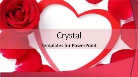  Presentation with ornament - Slide deck featuring valentine ornament--red rose background and a coral colored foreground