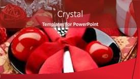  Presentation with valentine - PPT layouts having valentine romantic dinner background and a tawny brown colored foreground