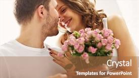  Presentation with giving - Cool new presentation theme with valentine s day - picture showing man giving flowers backdrop and a coral colored foreground