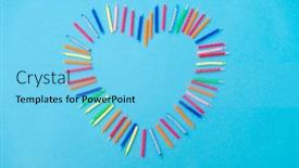  Presentation with birthday cake - Colorful presentation design enhanced with valentine's day birthday and decoration concept - frame of cake candles in shape of heart backdrop and a light blue colored foreground