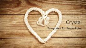  Presentation with eco - PPT theme having valentine's day card made in eco loving concept on a vintage wooden background background and a coral colored foreground