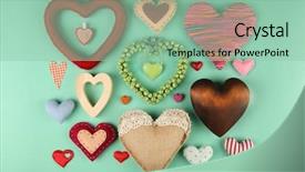  Presentation with valentine - Beautiful presentation design featuring s day concept handmade hearts backdrop and a mint green colored foreground