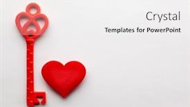  Presentation with red heart key - Audience pleasing PPT layouts consisting of valentine-s-day-concept backdrop and a white colored foreground