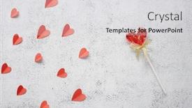  Presentation with lollipop - Presentation theme consisting of valentine-s-day-flat-lay background and a light gray colored foreground