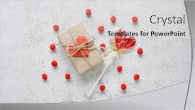  Presentation with romantic gift - Theme with valentine-s-day-flat-lay background and a light gray colored foreground