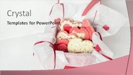  Presentation with cookie - Presentation theme featuring valentine-s-day-frosted-cookie background and a  colored foreground