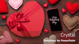  Presentation with greeting card - Cool new slide deck with valentine-s-day-greeting-card backdrop and a tawny brown colored foreground
