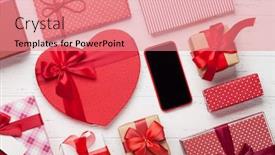  Presentation with smart card - Amazing slide set having valentine-s-day-greeting-card backdrop and a coral colored foreground