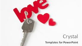  Presentation with red heart key - Slide deck with valentine-s-day-greeting-card background and a white colored foreground
