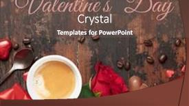  Presentation with coffee chocolate - Slide set consisting of valentine-s-day-greeting-card background and a tawny brown colored foreground
