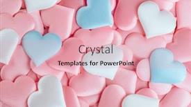  Presentation with pastel color - Presentation design enhanced with valentine-s-day-hearts-background background and a lemonade colored foreground