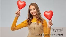  Presentation with teenage love - Amazing theme having valentine-s-day-love backdrop and a coral colored foreground